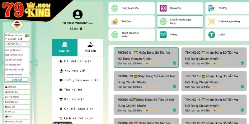 Vì sao nên lựa chọn nạp và rút tiền 79King? 